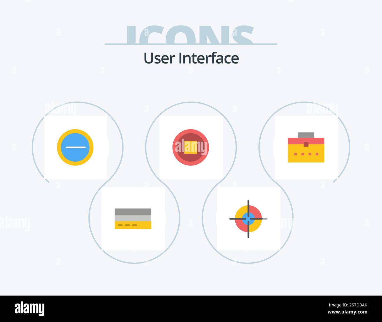 User Interface Flat Icon Pack 5 Icon Design. user. bag. interface. user. basic Stock Vector