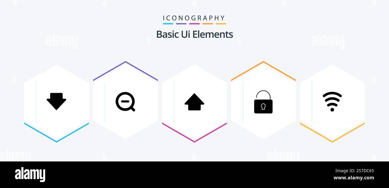 Basic Ui Elements 25 Glyph icon pack including . signal. up. servics. security Stock Vector