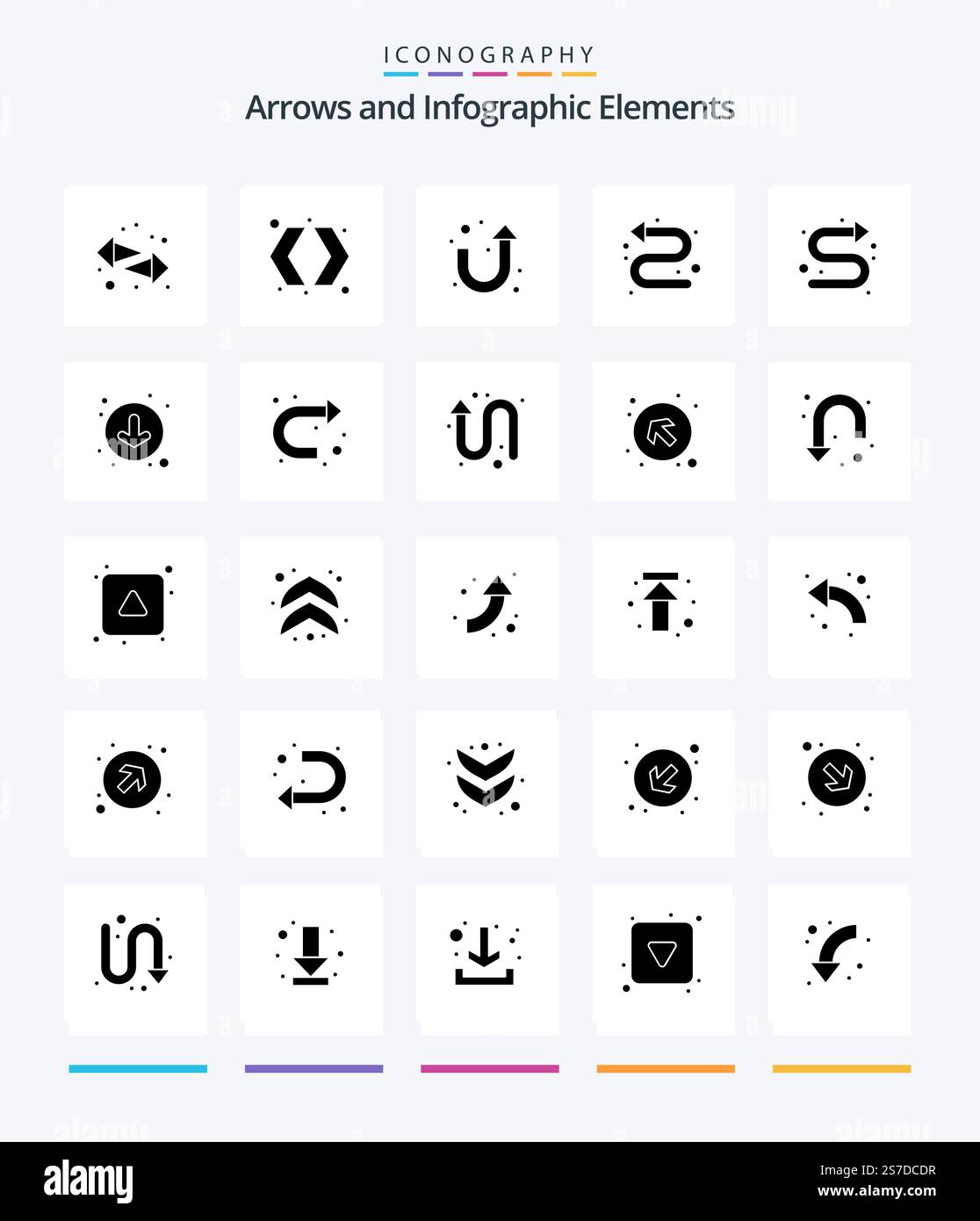 Creative Arrow 25 Glyph Solid Black icon pack  Such As right. sign. directional. arrow. circle Stock Vector