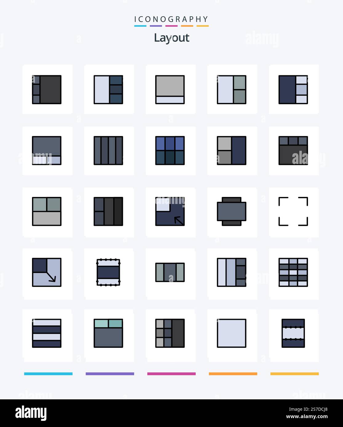 Creative Layout 25 Line FIlled icon pack  Such As full screen. grid. full screen. maximize. view Stock Vector