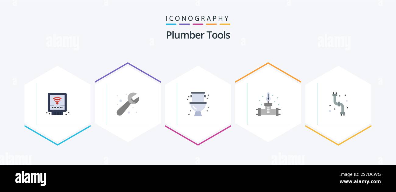 Plumber 25 Flat icon pack including . plumbing. pipe. plumber. mechanical Stock Vector