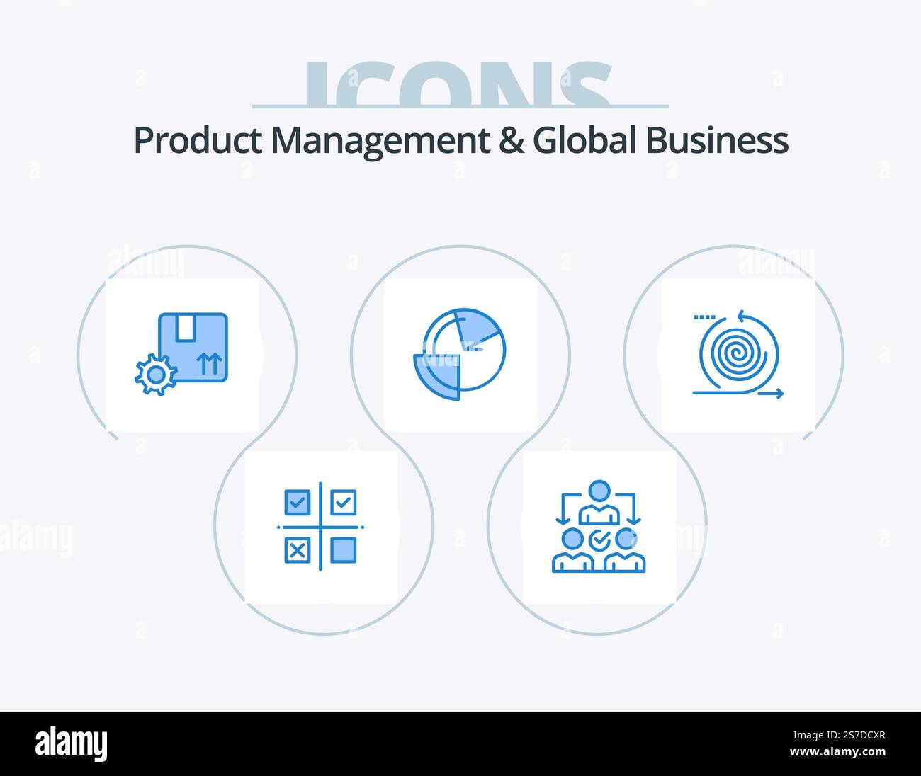 Product Managment And Global Business Blue Icon Pack 5 Icon Design ...