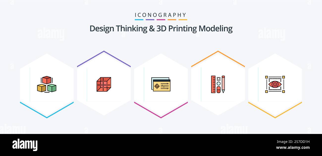Design Thinking And D Printing Modeling 25 FilledLine icon pack ...
