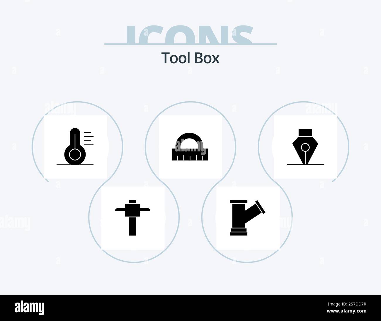 Tools Glyph Icon Pack 5 Icon Design. . . tools. tool. ink Stock Vector