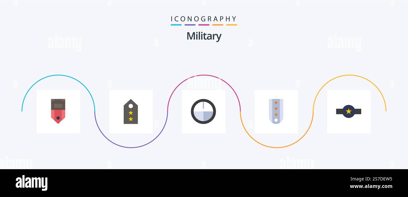 Military Flat 5 Icon Pack Including striped. military. tag. insignia ...