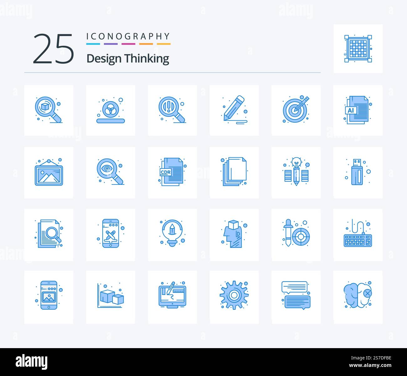 Design Thinking 25 Blue Color icon pack including vectors. illustration ...
