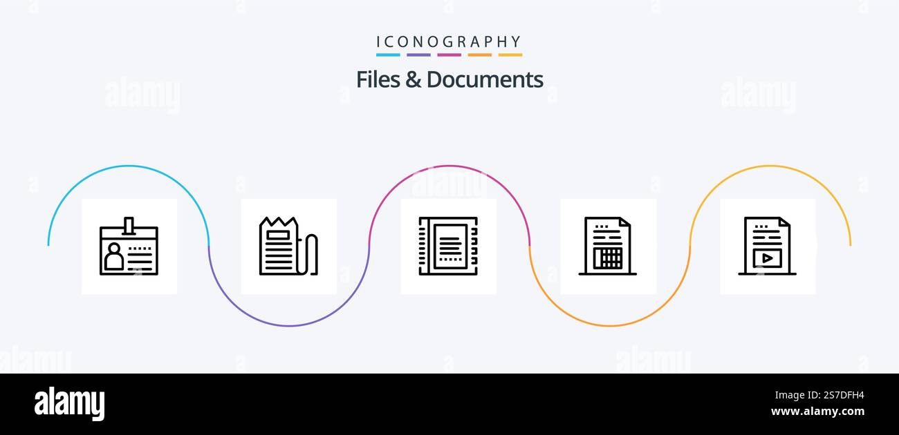 Files And Documents Line 5 Icon Pack Including document. account ...