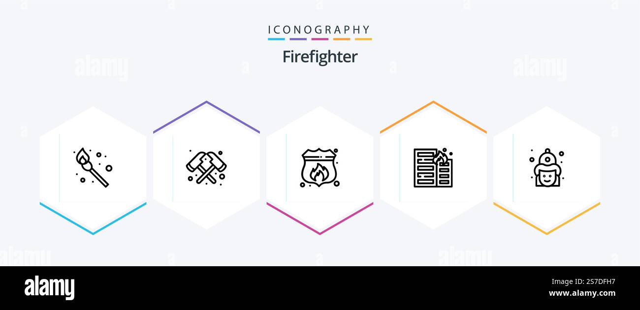 Firefighter 25 Line icon pack including fireman. fight. shield. risk ...