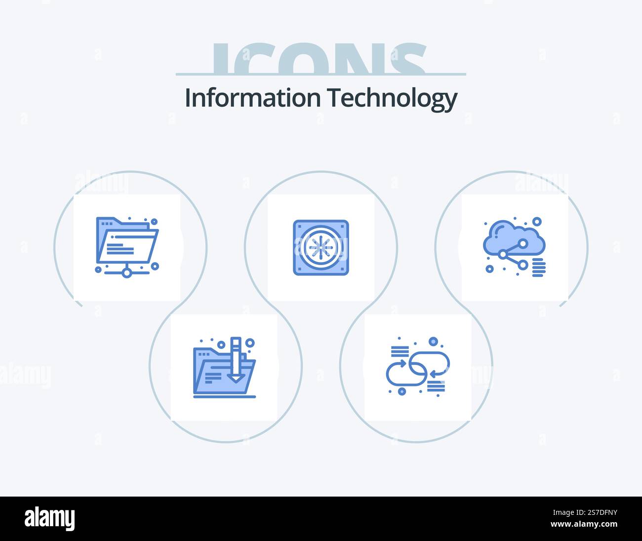 Information Technology Blue Icon Pack 5 Icon Design. sharing. file ...