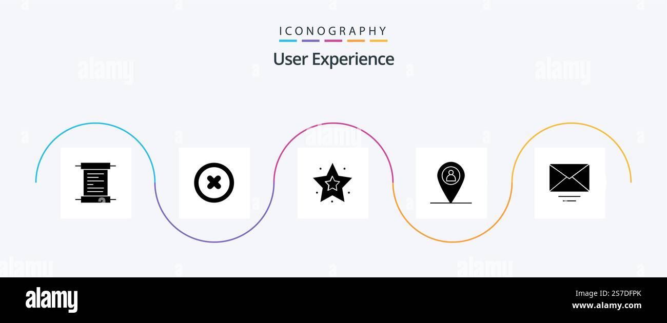 User Experience Glyph 5 Icon Pack Including letter . man. map Stock ...