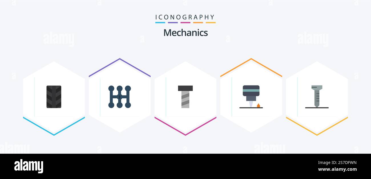 Mechanics 25 Flat icon pack including . mechanic Stock Vector Image ...