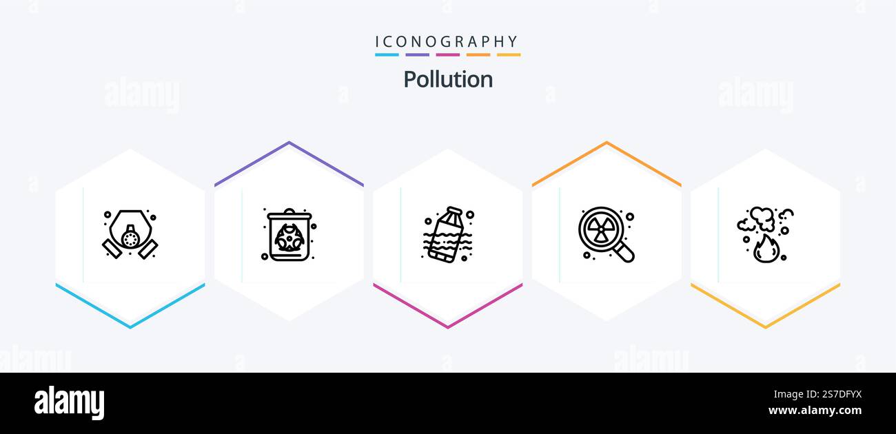 Pollution 25 Line icon pack including garbage. burn. pollution. search ...
