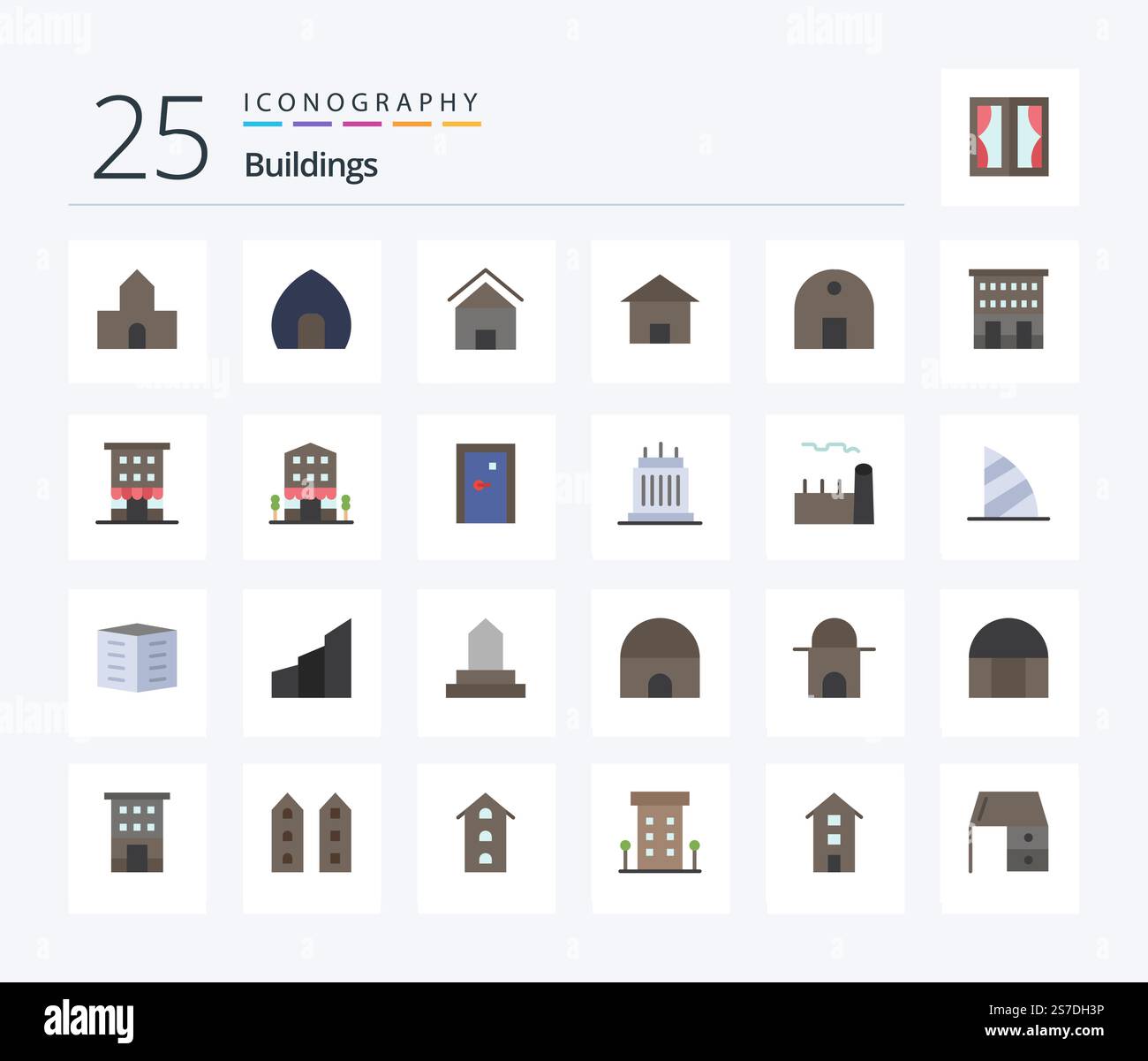 Buildings 25 Flat Color icon pack including mosque. historical building ...