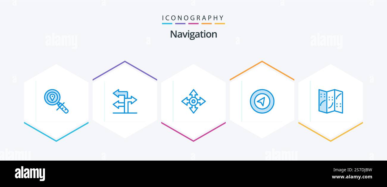 Navigation 25 Blue icon pack including . map. . navigation Stock Vector ...