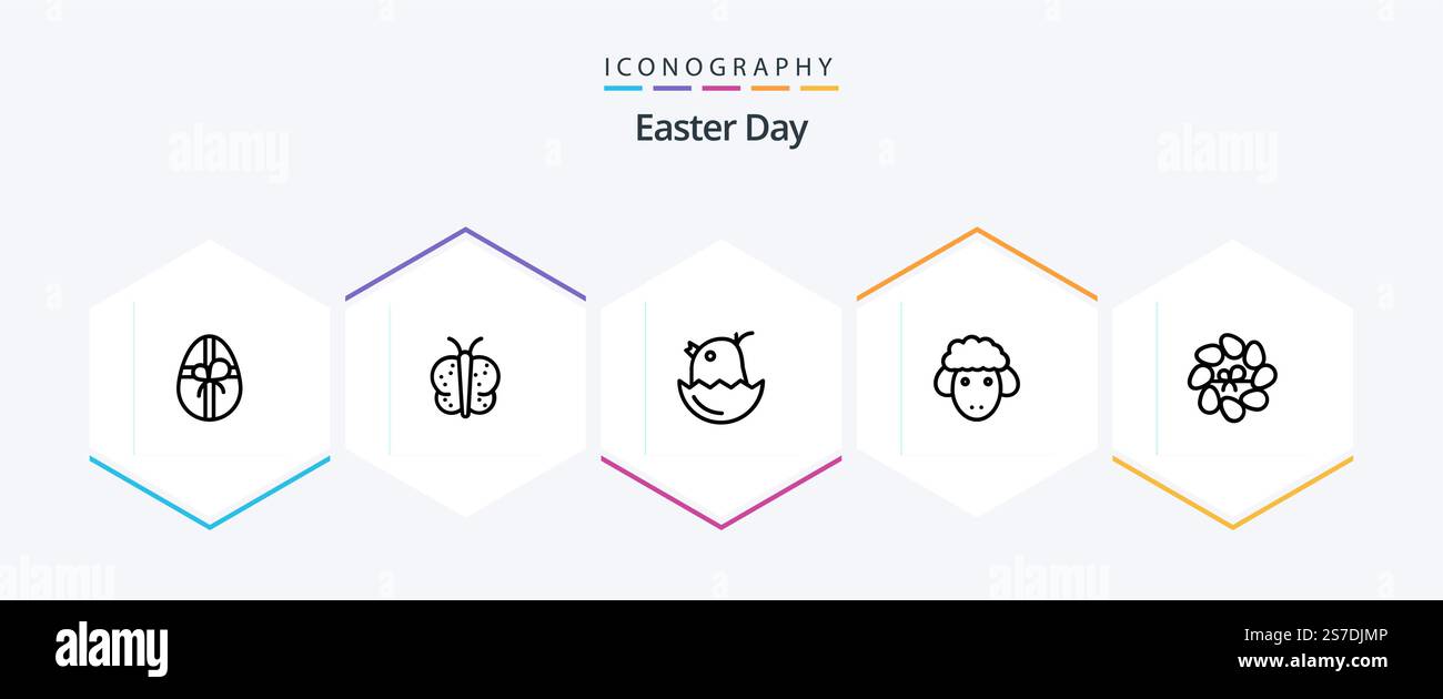 Easter 25 Line icon pack including flower. decoration. easter. spring. lamb Stock Vector