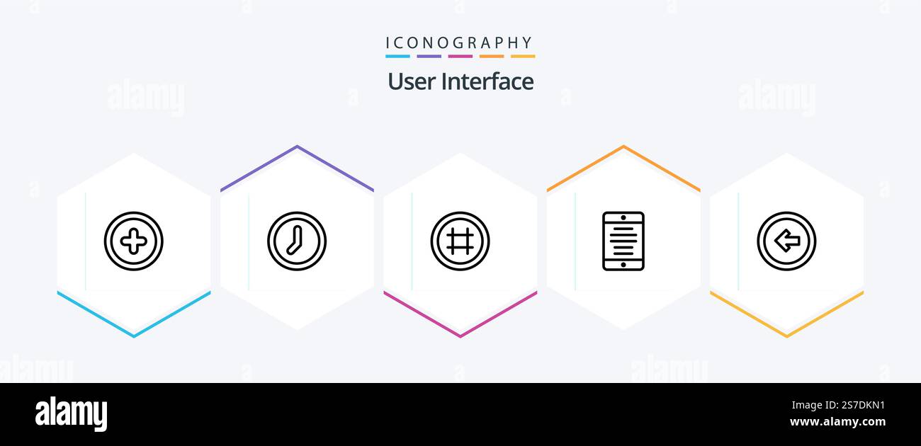 User Interface 25 Line icon pack including user. arrow. interface. user. mobile phone Stock Vector