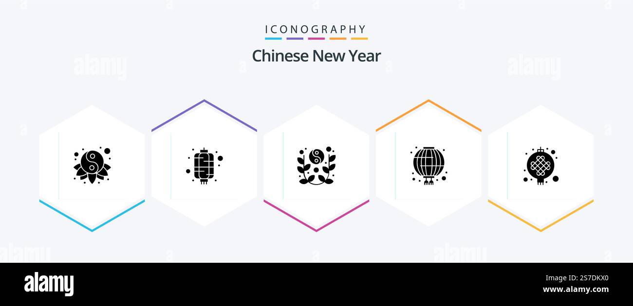 Chinese New Year 25 Glyph icon pack including chinese. lantern. lunar ...
