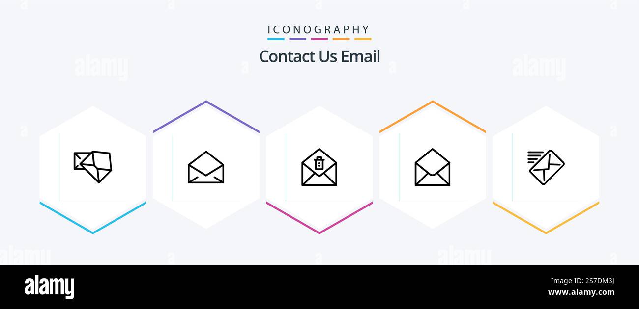 Email 25 Line icon pack including message. email. mail. message. email Stock Vector