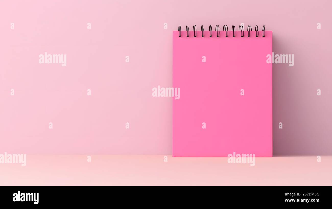 Minimalist desk calendar on a pastel gray background with a simple and ...