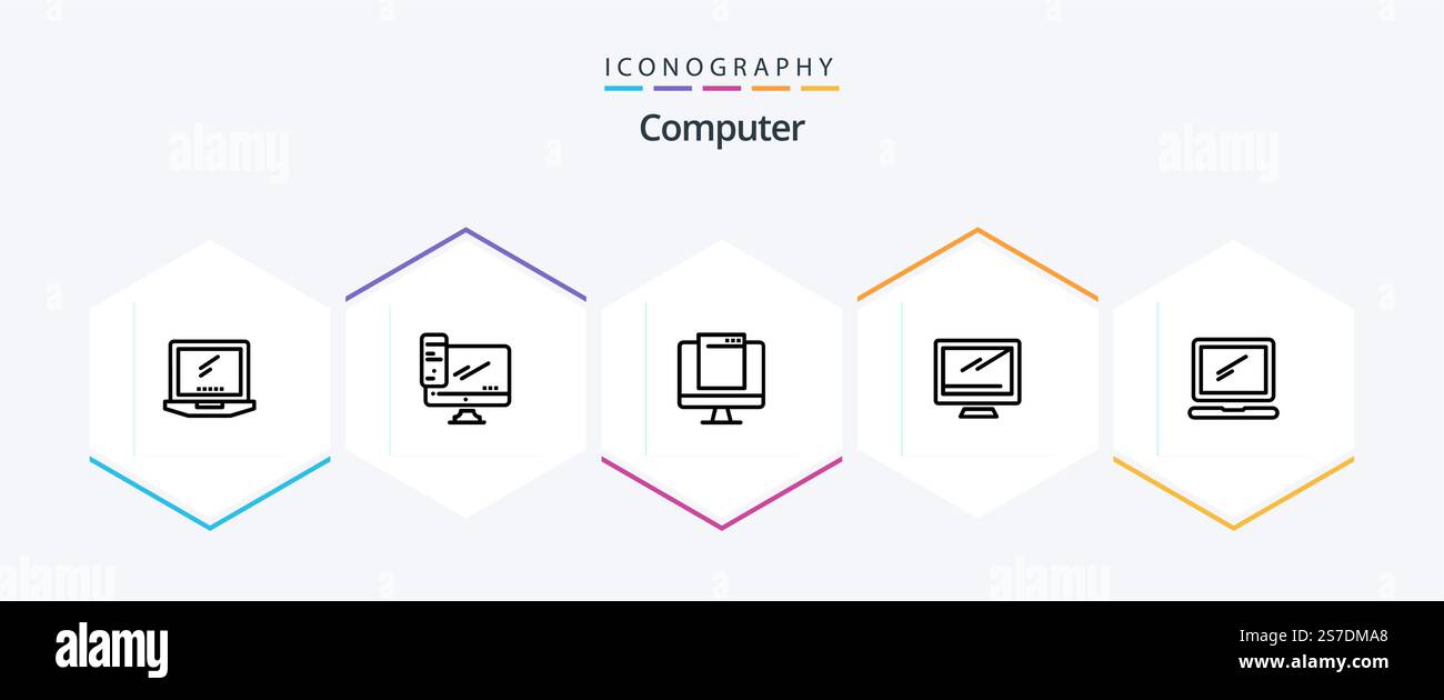 Computer 25 Line icon pack including monitor. popup. device. imac ...