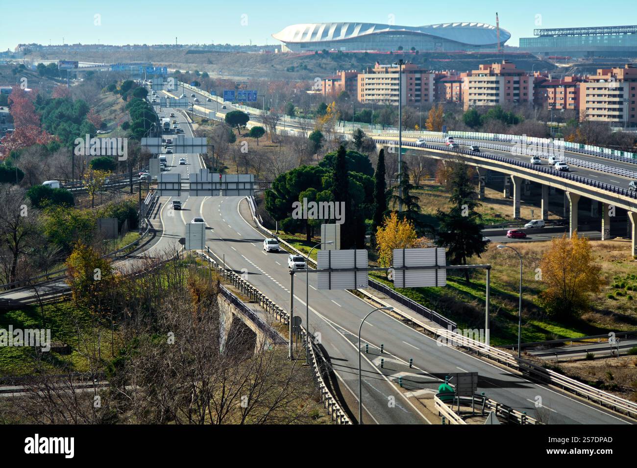 Madrid. Spain - January 19, 2025: Urban scene, bridges. Madrid city ...