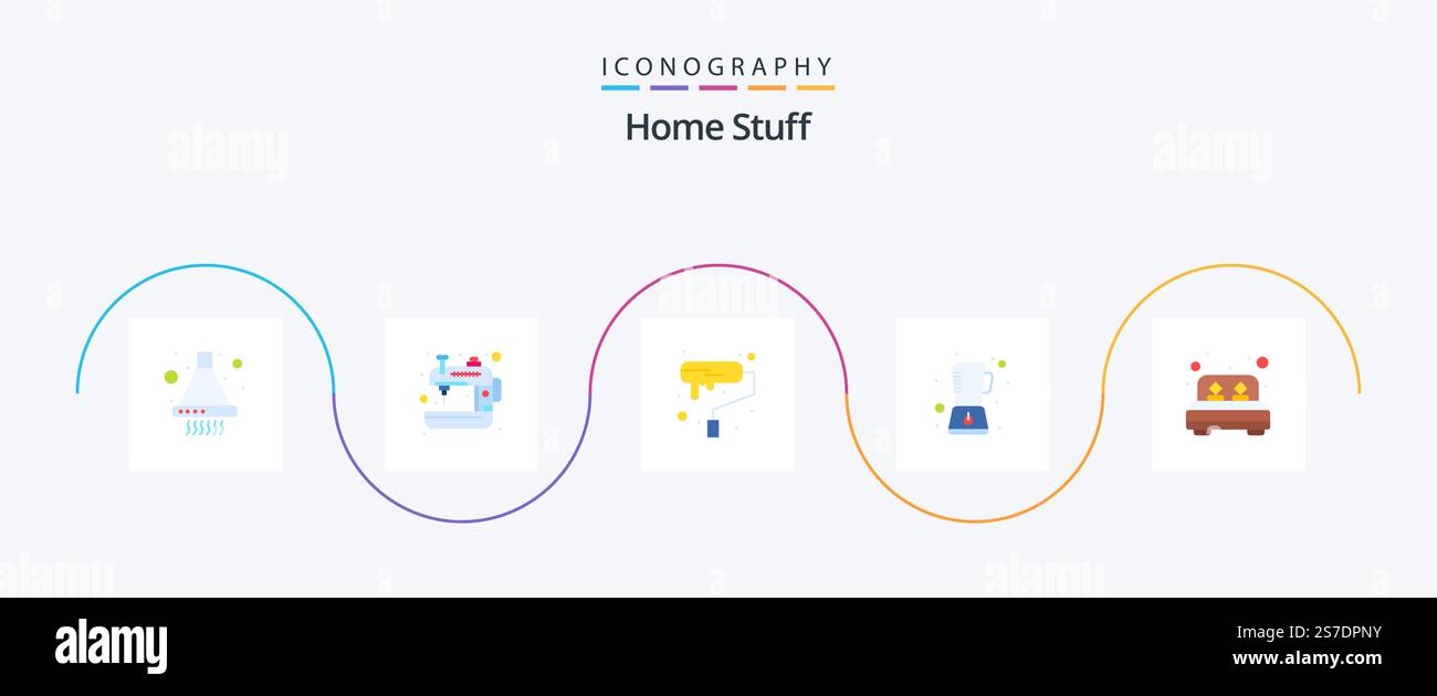 Home Stuff Flat 5 Icon Pack Including double. decoration. mixer ...