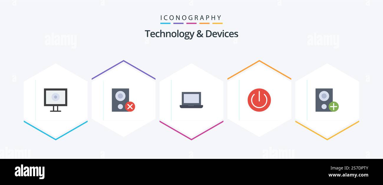 Devices 25 Flat icon pack including devices. power. device. gadgets. devices Stock Vector