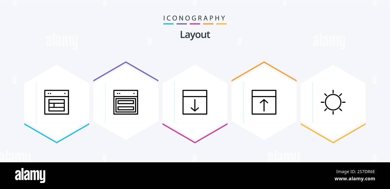 Layout 25 Line icon pack including . . layout. tool. layout Stock Vector