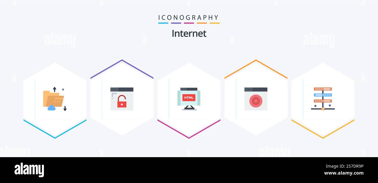 Internet 25 Flat icon pack including hosting. target. secure. internet ...