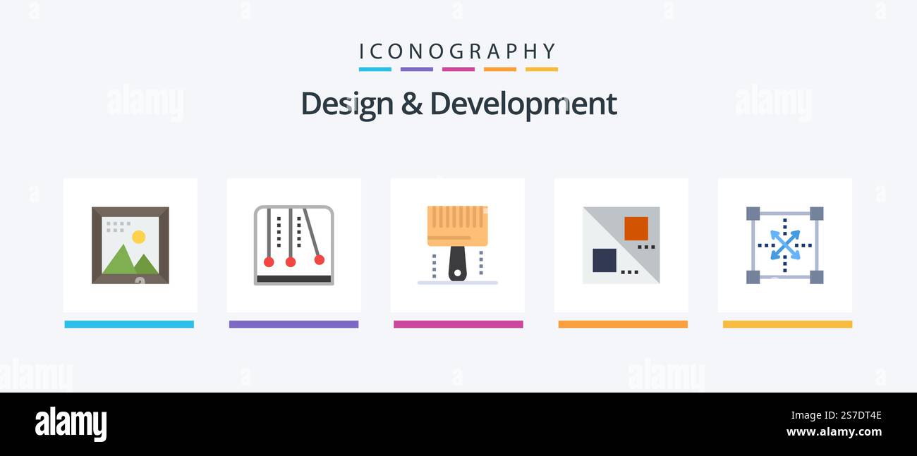 Design and Development Flat 5 Icon Pack Including coding. design. video ...
