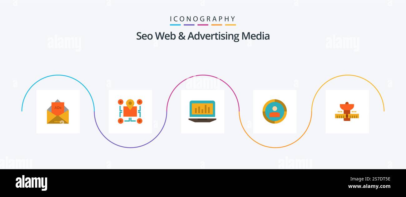 Seo Web And Advertising Media Flat 5 Icon Pack Including target ...