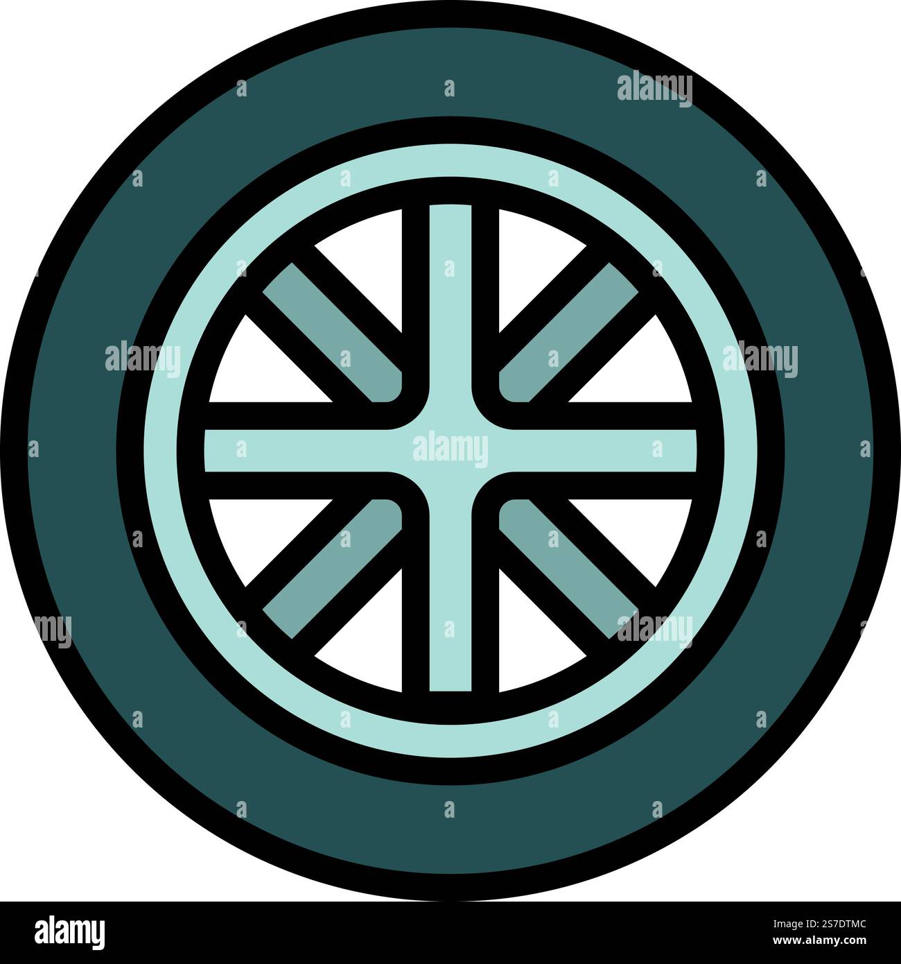 Car wheel icon outline vector. Auto engine. Disc vehicle. Car wheel ...