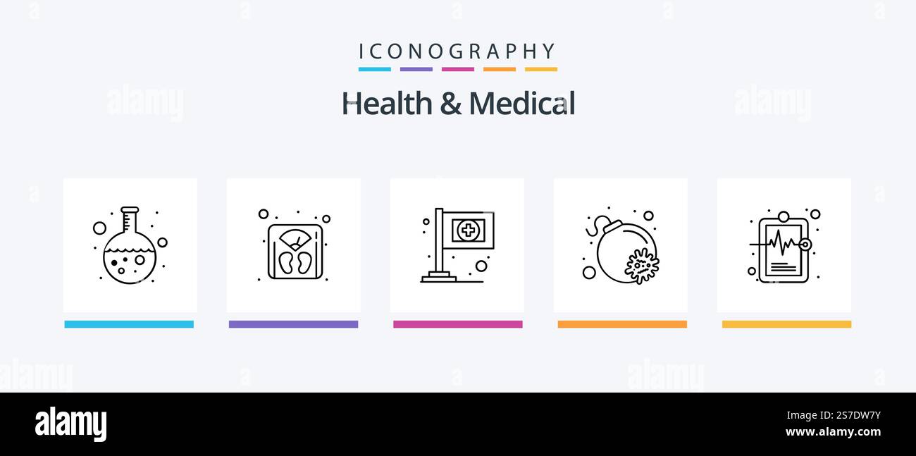 Health And Medical Line 5 Icon Pack Including medical. beat. bacteria ...