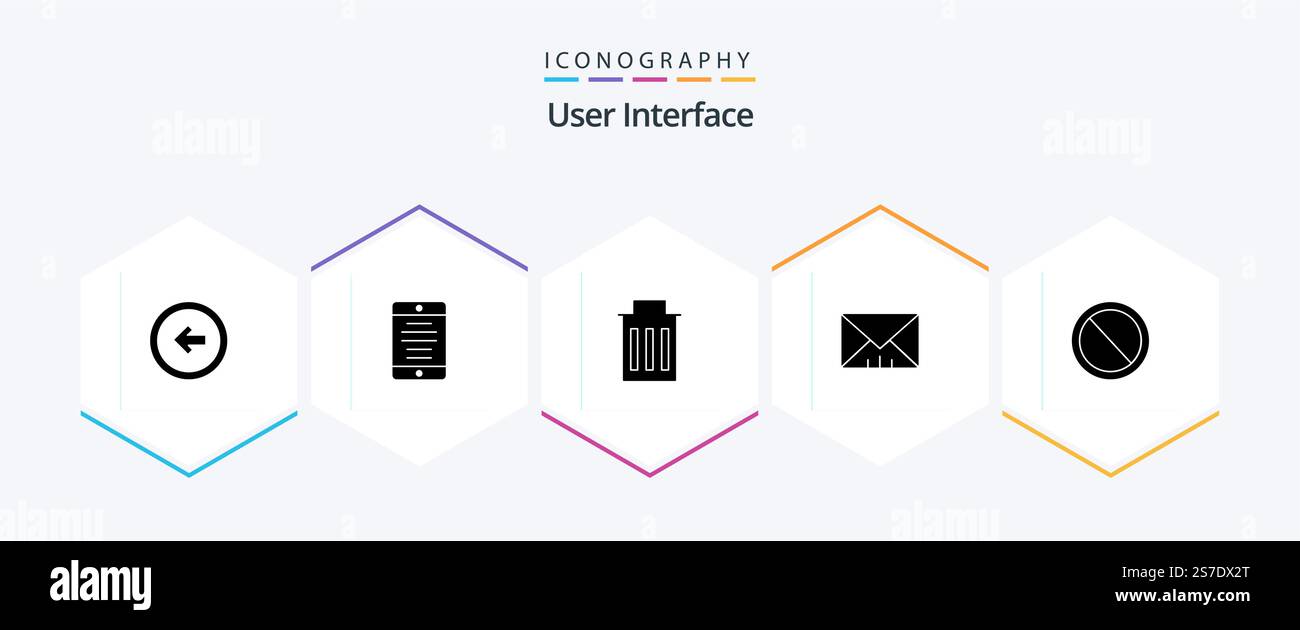 User Interface 25 Glyph icon pack including no. user. user. message. user Stock Vector