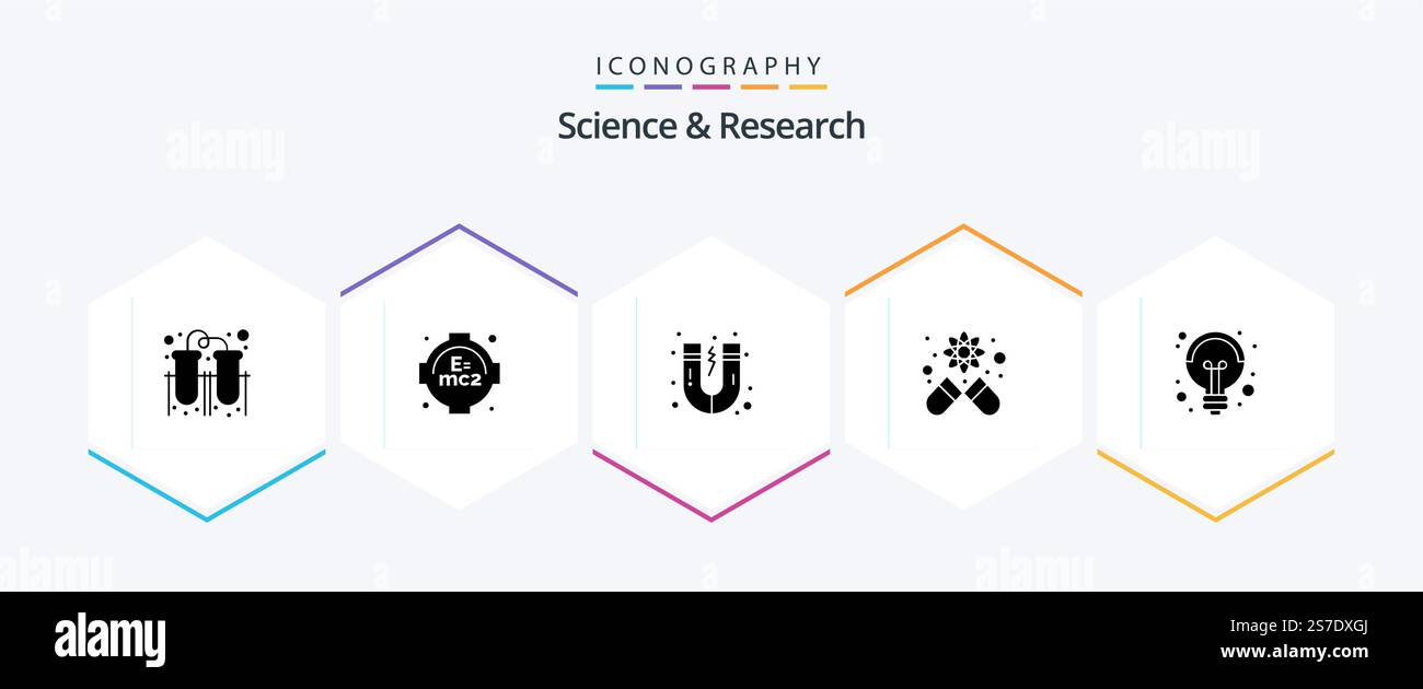 Science 25 Glyph icon pack including . light. magnet. science. science Stock Vector