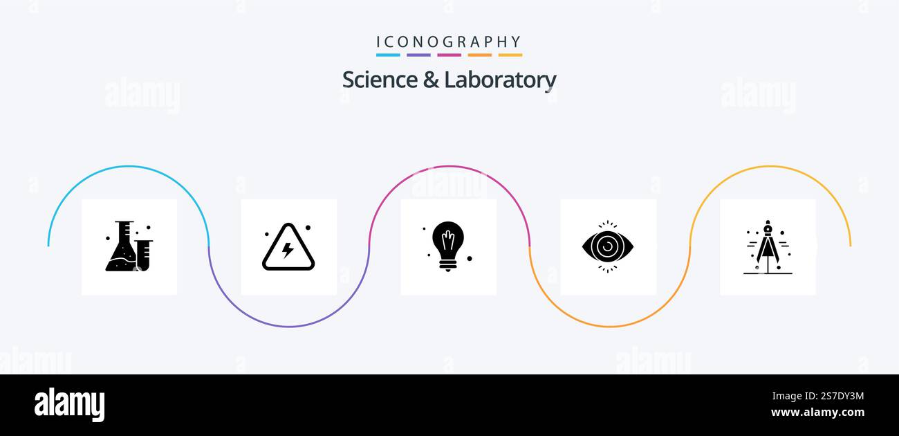 Science Glyph 5 Icon Pack Including science. compass. science. science ...