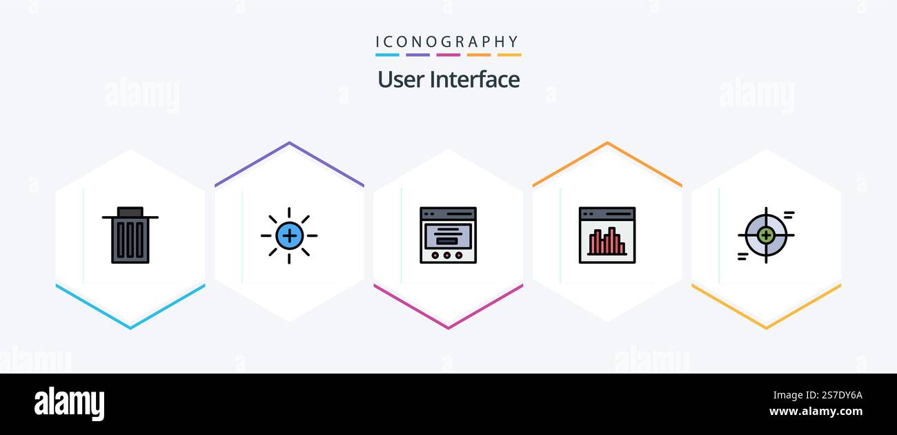 User Interface 25 FilledLine icon pack including interface. coding. user. app. user Stock Vector