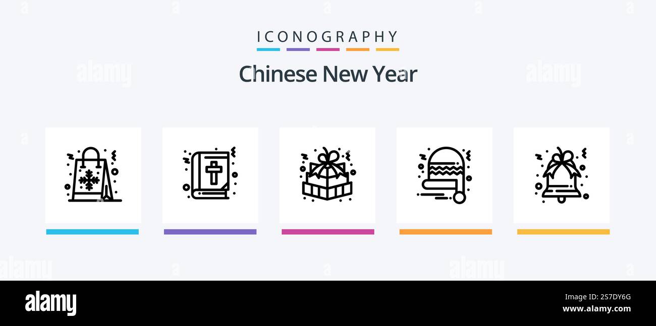 Chinese New Year Line 5 Icon Pack Including new. chinese. lamp. year ...