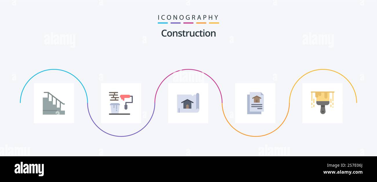 Construction Flat 5 Icon Pack Including construction. house. tools ...