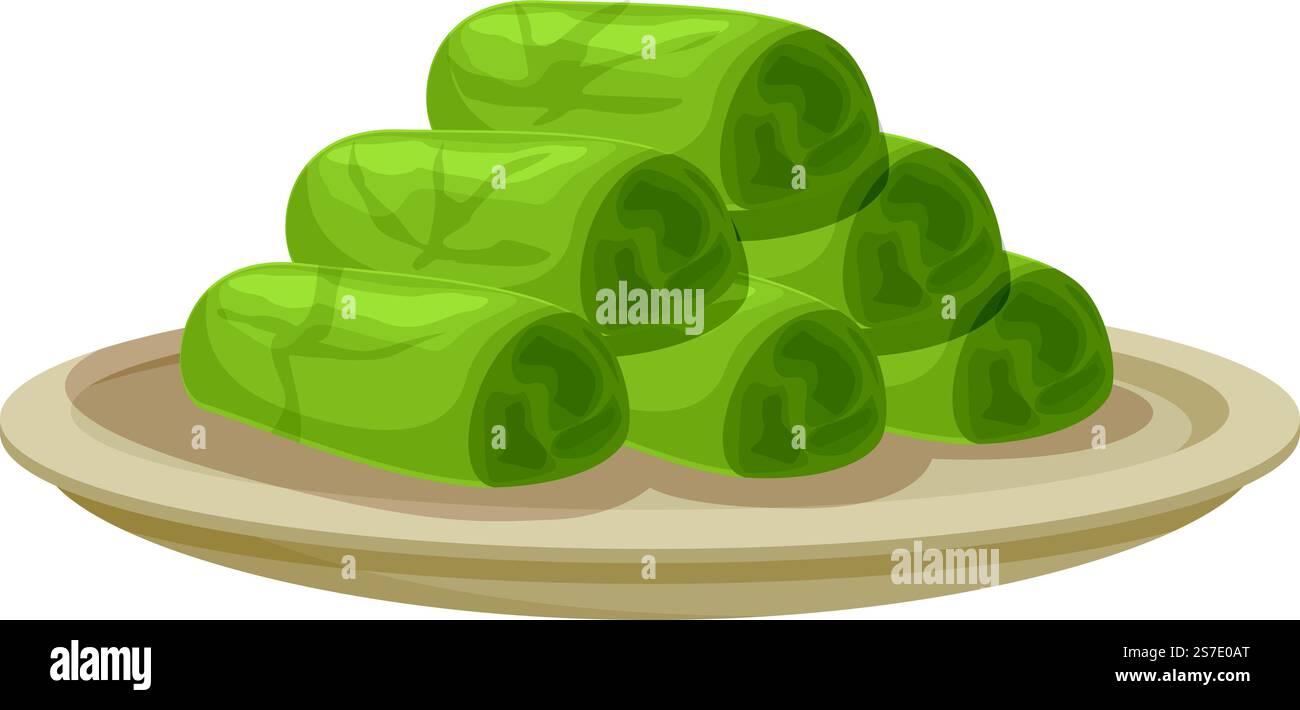 Restaurant dolma icon cartoon vector. Food cuisine. Dinner leaf ...