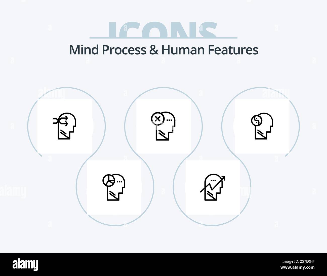 Mind Process And Human Features Line Icon Pack 5 Icon Design. head. svg ...