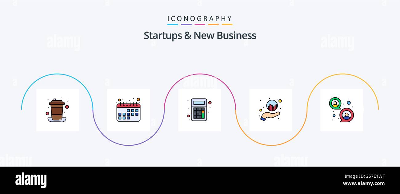Startups And New Business Line Filled Flat 5 Icon Pack Including group ...