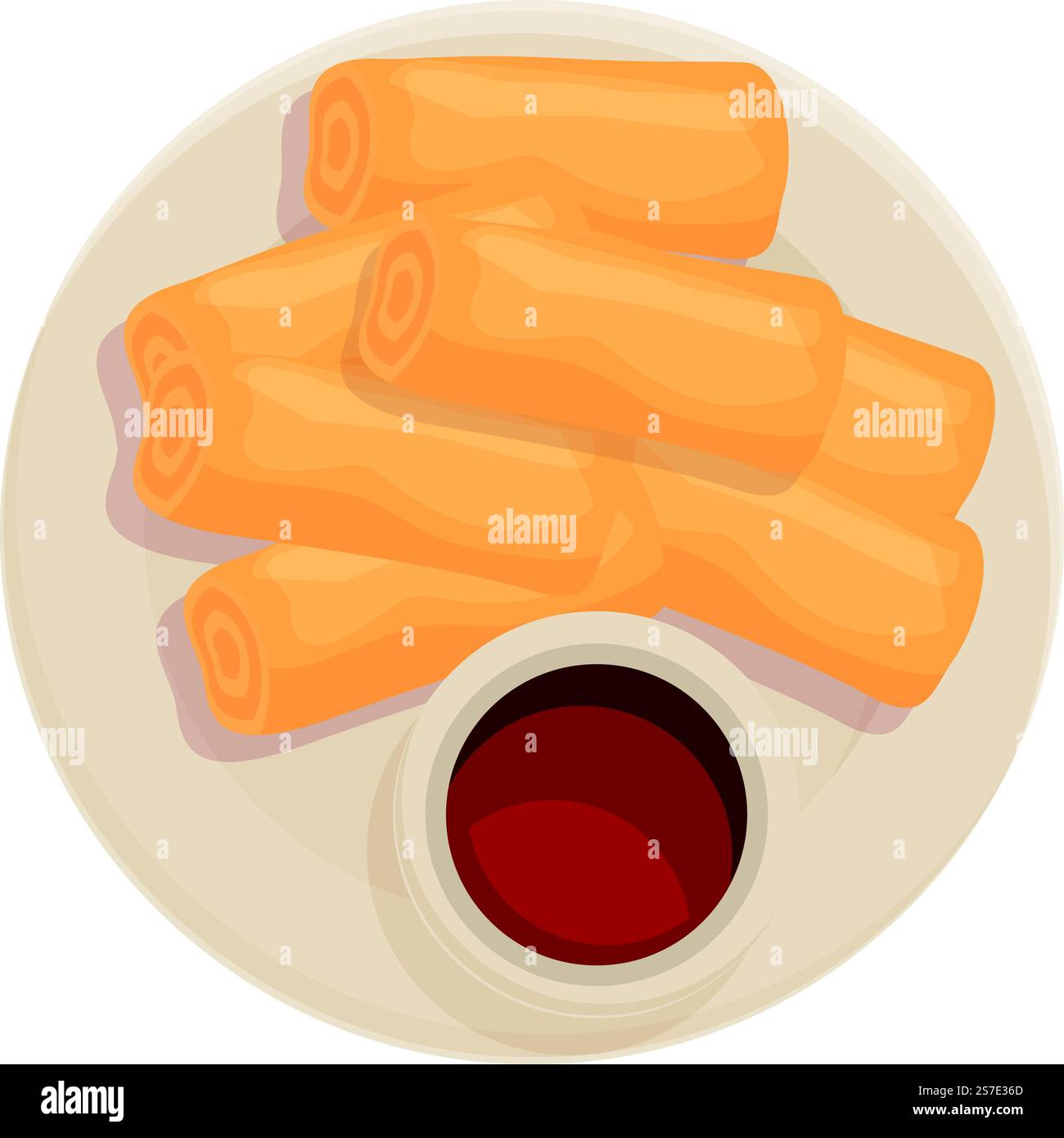 Spring roll meal icon cartoon vector. Food cuisine. Fried eat. Spring ...