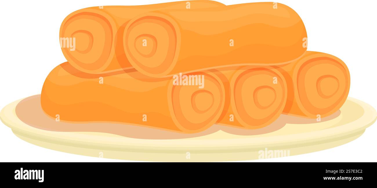 Tasty spring roll icon cartoon vector. Food cuisine. China meal. Tasty ...