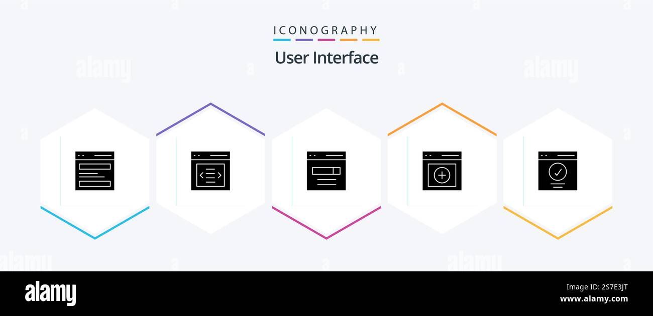 User Interface 25 Glyph icon pack including upload. communication. user. user. interface Stock Vector