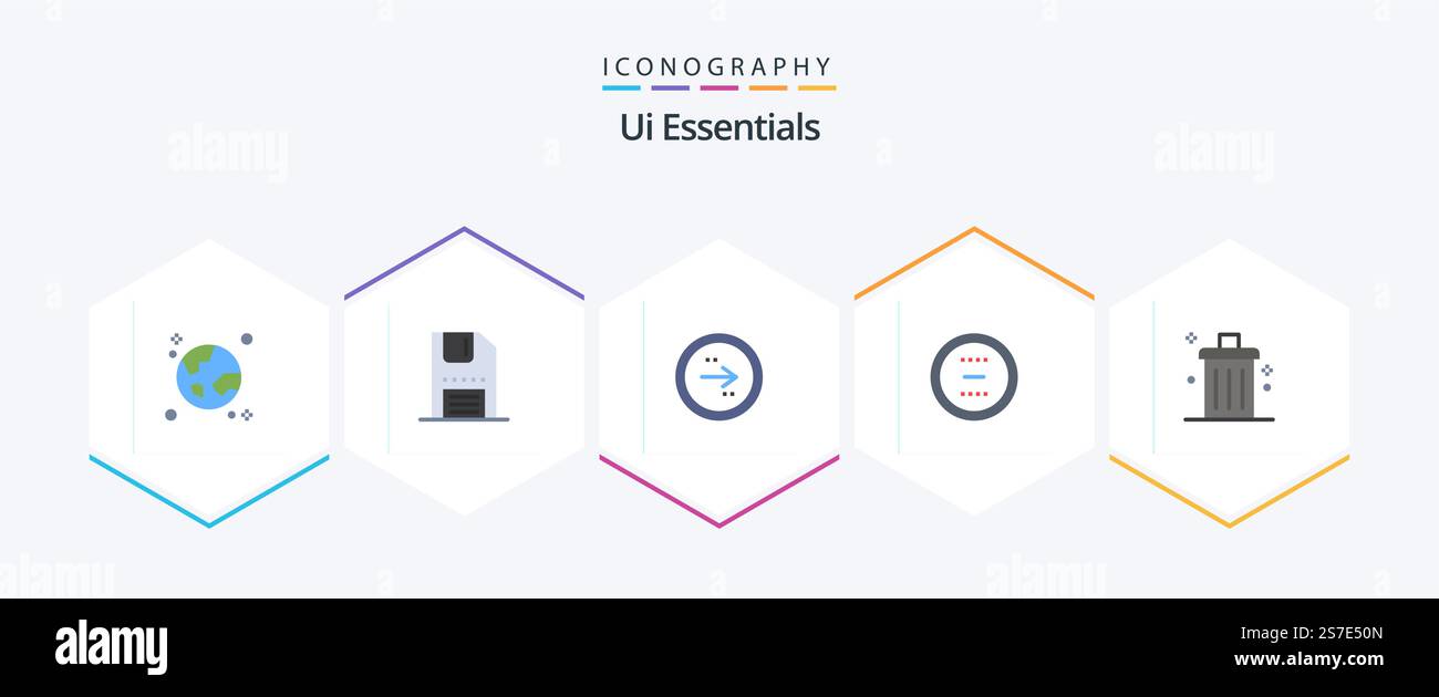 Ui Essentials 25 Flat icon pack including delete. cancel. interface. right. direction Stock Vector
