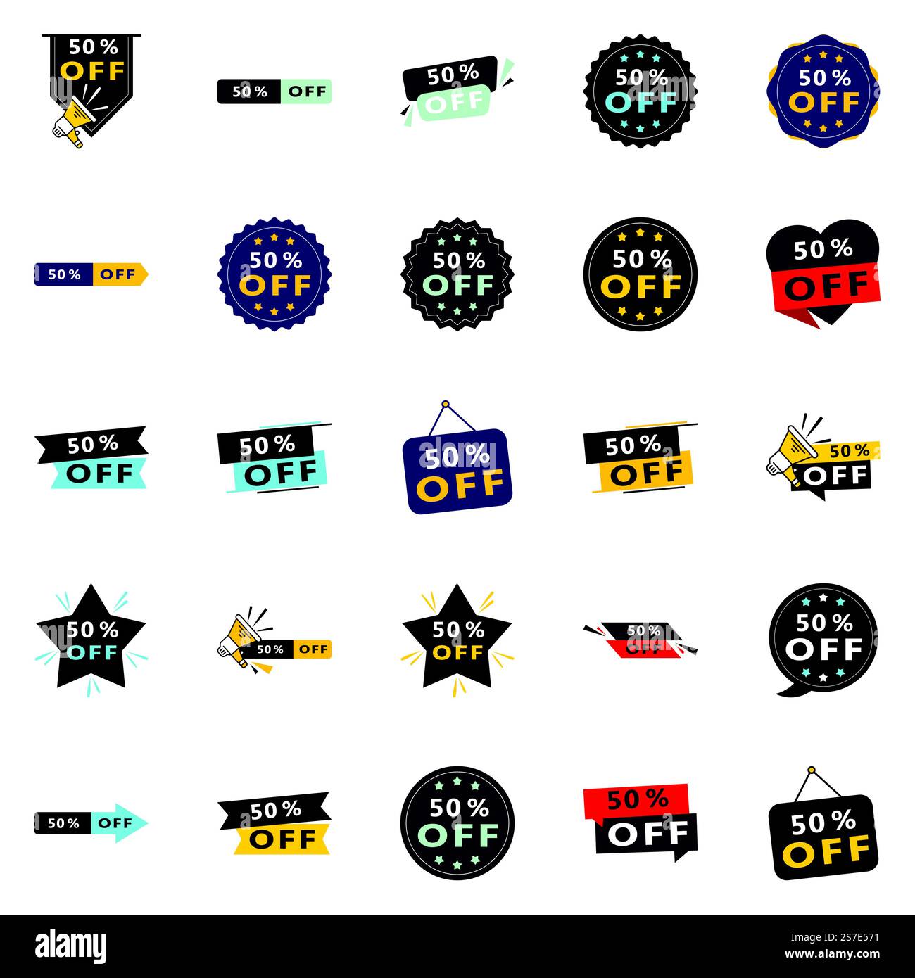 50% off 25 Customizable Designs for Sales and Promotions Stock Vector ...