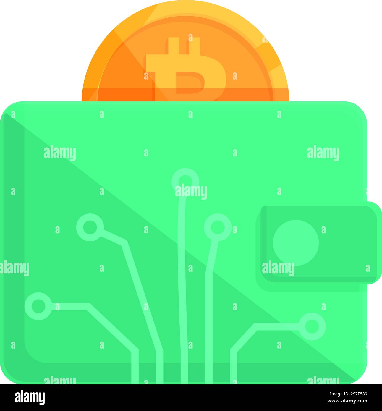 Green bitcoin wallet Stock Vector Images - Alamy