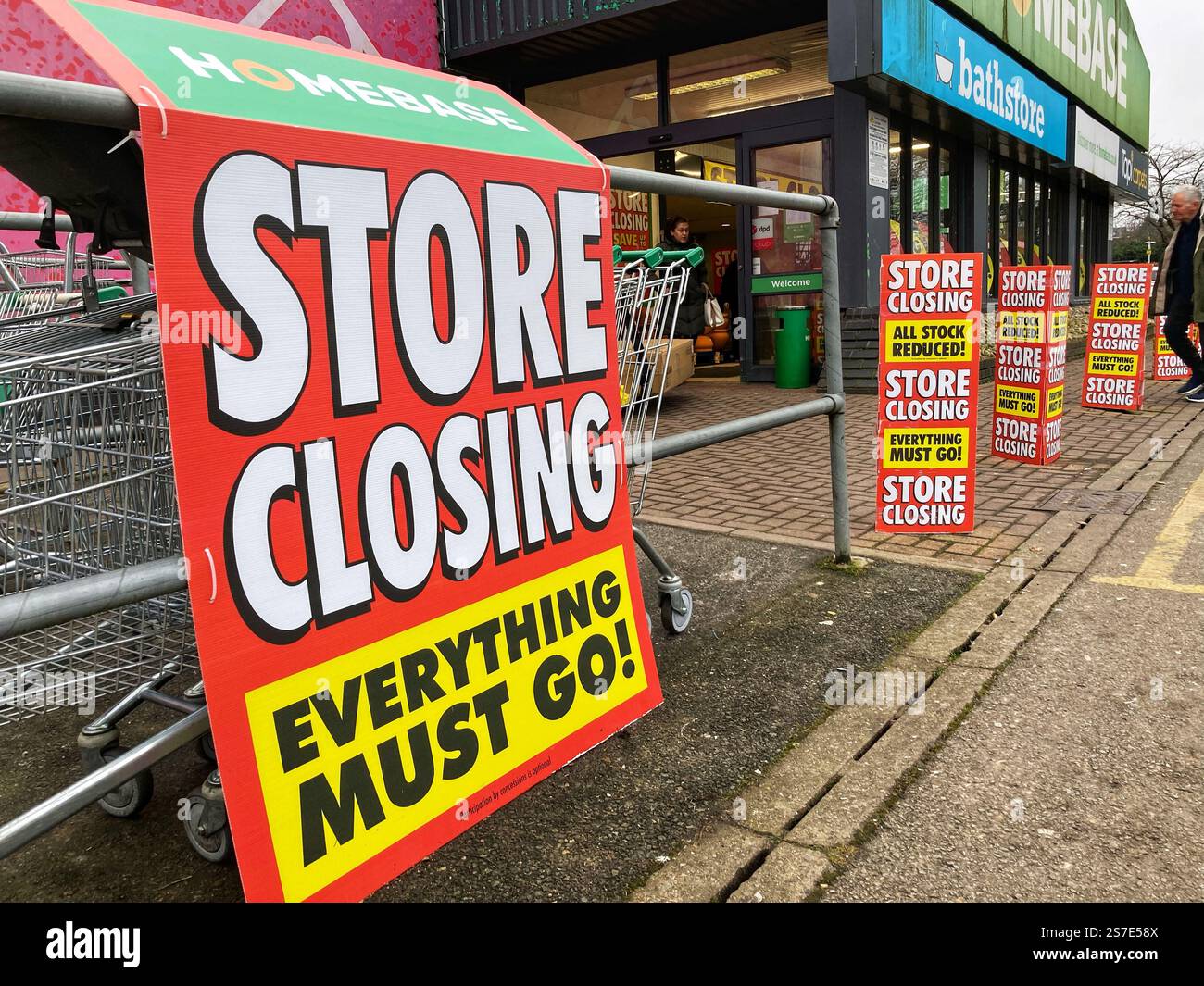 Homebase, Orpington, one of the chain of DIY stores closing down after the company entered administration in November 2024. Kent, UK. - Smartphone Captured Stock Image