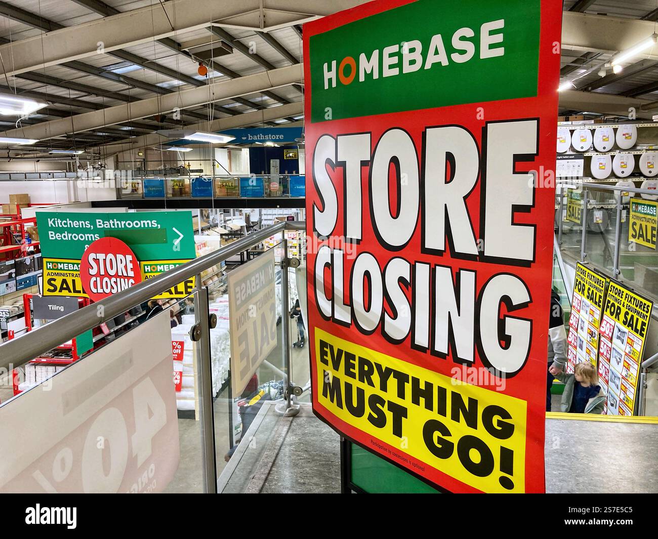 Homebase, Orpington, one of the chain of DIY stores closing down after the company entered administration in November 2024. Kent, UK. - Smartphone Captured Stock Image